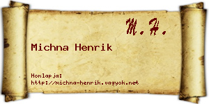 Michna Henrik névjegykártya